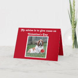 Cute Valentine's Day Card w/Basset Hound andバラ シーズンカード