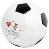 Cute Valentine's day couple hearts custom サッカーボール (3/4)