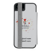 Cute Valentine's day couple hearts custom Incipio iPhoneウォレットケース (フォリオ裏面)