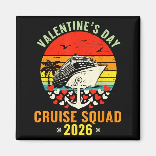 Cute Valentines Day Cruise 2026 Matching Cruise Fo マグネット (正面)