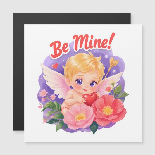 Cute Valentine's Day Cupid with "Be Mine" (正面/裏面)
