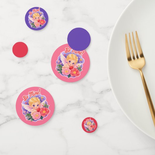 Cute Valentine's Day Cupid with "Be Mine" コンフェッティ (グループ)