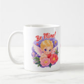 Cute Valentine's Day Cupid with "Be Mine" コーヒーマグカップ (左)