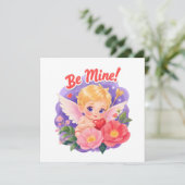Cute Valentine's Day Cupid with "Be Mine" シーズンカード (スタンド正面)