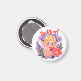Cute Valentine's Day Cupid with "Be Mine" マグネット