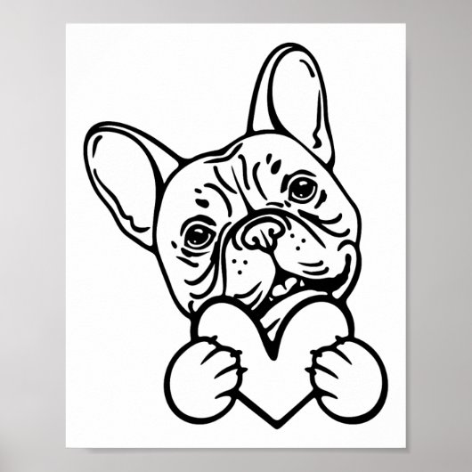 Cute Valentine's Day Frenchie French Bulldog Lover ポスター (正面)