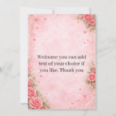  Cute Valentine's Day Girl with Teddy Bear 招待状 (裏面)