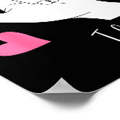 Cute Valentines Day Hearts I Love You Hand Sign La ポスター (角)