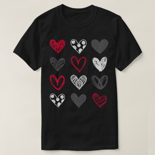 Cute Valentines Day Hearts  Tシャツ (デザイン正面)