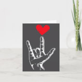 Cute Valentines Day I Love You Hand Sign Language  カード (正面)