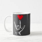 Cute Valentines Day I Love You Hand Sign Language  コーヒーマグカップ (左)