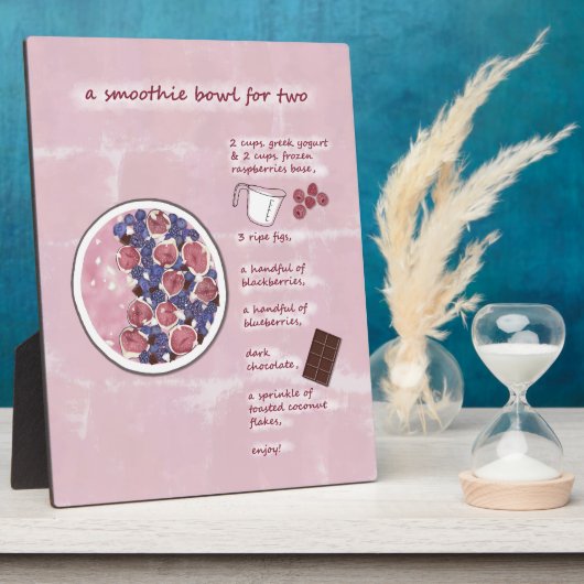 Cute Valentine's Day Smoothie For Two Recipe Art フォトプラーク (側面)