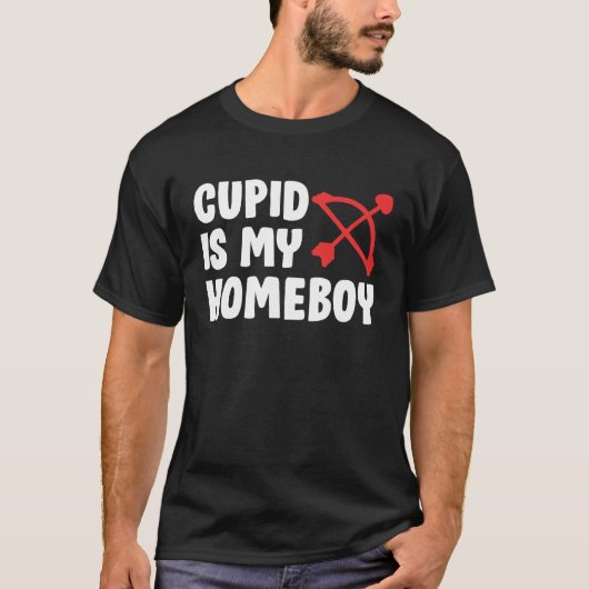 Cute Valentine's Day Tees  Cupid Is My Homeboy Tシャツ (正面)