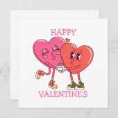 Cute Valentine's Hearts Couple Flat Card (正面/裏面)