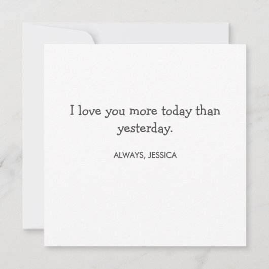 Cute Valentine's Hearts Couple Flat Card (裏面)