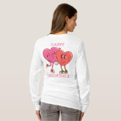 Cute Valentine's Hearts Couple Women's T-Shirt Tシャツ (裏面フル)