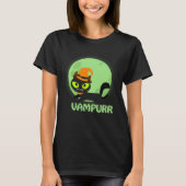 Cute Vampire Cat Halloween Vampurr Tシャツ (正面)