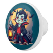 Cute Vampire with Lantern Kawaii Halloween セラミックノブ (右)