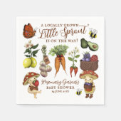 Cute Veg Locally Grown Little Sprout Baby Shower スタンダードカクテルナプキン (正面)