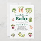 Cute Vegetable Baby Shower Invitation with QR rsvp 招待状 (正面)