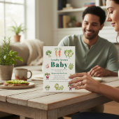 Cute Vegetable Baby Shower Invitation with QR rsvp 招待状