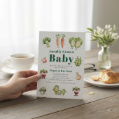 Cute Vegetable Baby Shower Invitation with QR rsvp 招待状