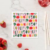Cute Vegetables Paper Napkins スタンダードカクテルナプキン (インサイチュ)