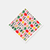 Cute Vegetables Paper Napkins スタンダードカクテルナプキン (角)