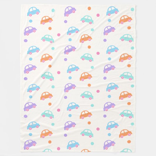 Cute Vehicle Seamless Design フリースブランケット (正面)