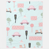Cute Vehicles Pattern Kids Blanket フリースブランケット (正面)
