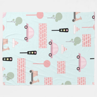 Cute Vehicles Pattern Kids Blanket フリースブランケット