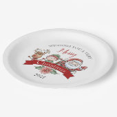 Cute Very Merry Christmas Personalized ペーパープレート (アングル)