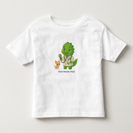 Cute Vet Dinosaur – Dino Jobs トドラーTシャツ (正面)