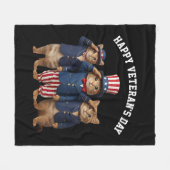 Cute Veteran's Day Fleece Blanket フリースブランケット (正面(横))