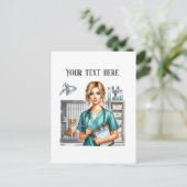 Cute Veterinarian Office customizable ポストカード (スタンド正面)