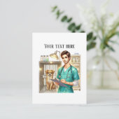 Cute Veterinarian Office customizable  ポストカード (スタンド正面)