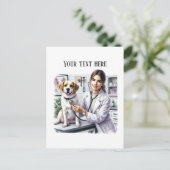 Cute Veterinarian Office customizable  ポストカード (スタンド正面)