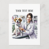 Cute Veterinarian Office customizable  ポストカード (正面)