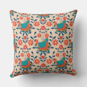 Cute Vibrant Angry Chicken Pattern クッション (裏面)