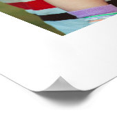 Cute Vibrant Red Floral Family Tree Photo ポスター (角)