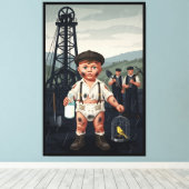 Cute Victorian Baby Coal Miner キャンバスプリント (インサイチュ (ウッドフロア))