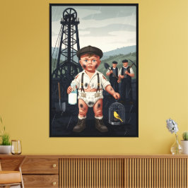 Cute Victorian Baby Coal Miner キャンバスプリント