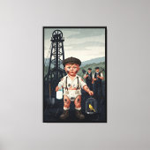 Cute Victorian Baby Coal Miner キャンバスプリント (正面)