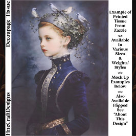  Cute Victorian Girl, Ivy & Birds FF5L Decoupage 薄葉紙