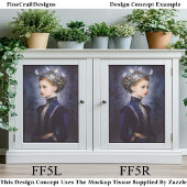  Cute Victorian Girl, Ivy & Birds FF5R Decoupage 薄葉紙