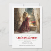Cute Victorian Little Girl Awaiting Santa Editable 招待状 (正面)