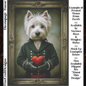 Cute Victorian Westie Dog, Red Heart ES9 Decoupage 薄葉紙