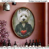 Cute Victorian Westie Dog, Red Heart ES9 Decoupage 薄葉紙