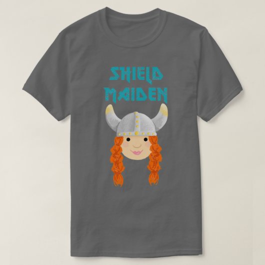 Cute Viking Shield Maiden Tシャツ (デザイン正面)
