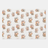 Cute Viking warrior kids ラッピングペーパーシート (正面3)